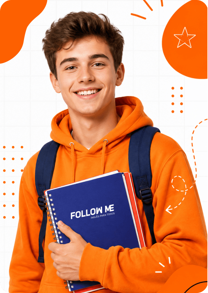 Estudante com livros na mão